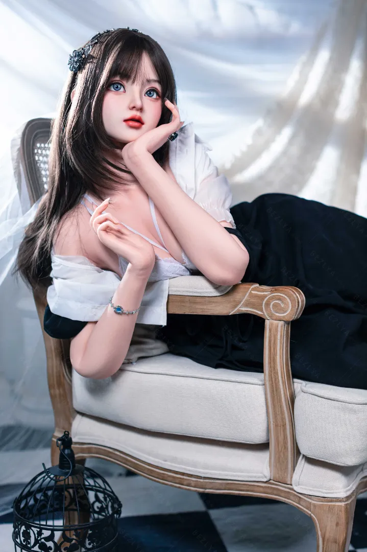 155cm (5ft1) A-Cup Ringan Silikon Patung Seks Kepala Rahang Boleh Gerak Convallaria